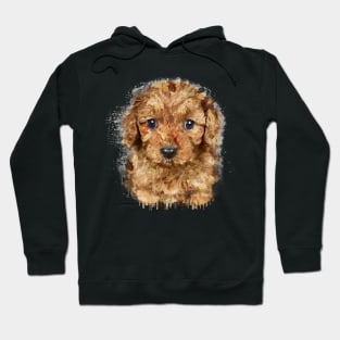 Cavapoo watercolor Hoodie